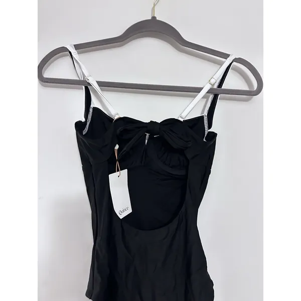 NWT Quince Black & White Italian Underwire One-Piece Swimsuit Size Small - Image 3
