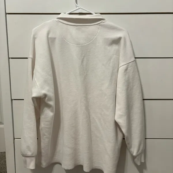 Aerie White Oversized Quarter Zip Pullover - Image 3