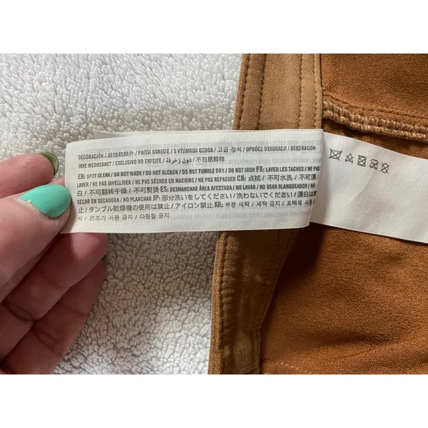 Abercrombie & Fitch Womens Camel Brown Faux Suede Button‎ Front Mini Skirt Small - Image 8