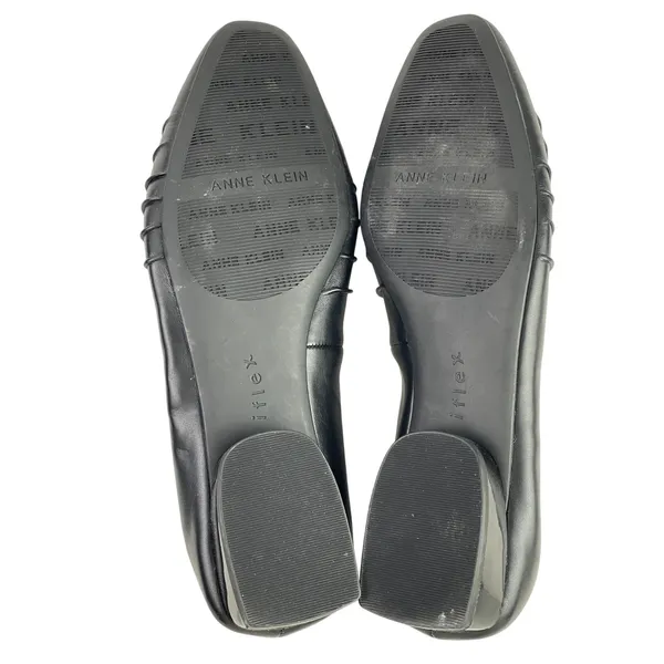 Anne Klein Crystell Women's Black Faux Leather Vegan Ballet Flat Shoes Size 10M - Image 4