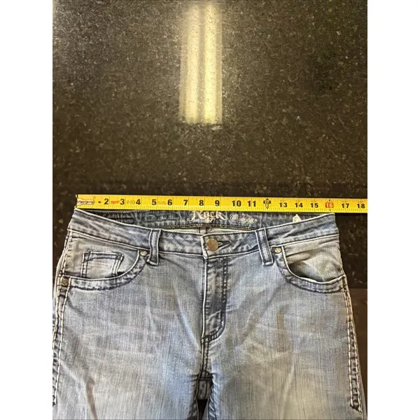 Wrangler Rock 47 Women's Blue Jeans Ultra Low Rise Sz‎ 30x34 Rodeo Cowgirl Denim - Image 5