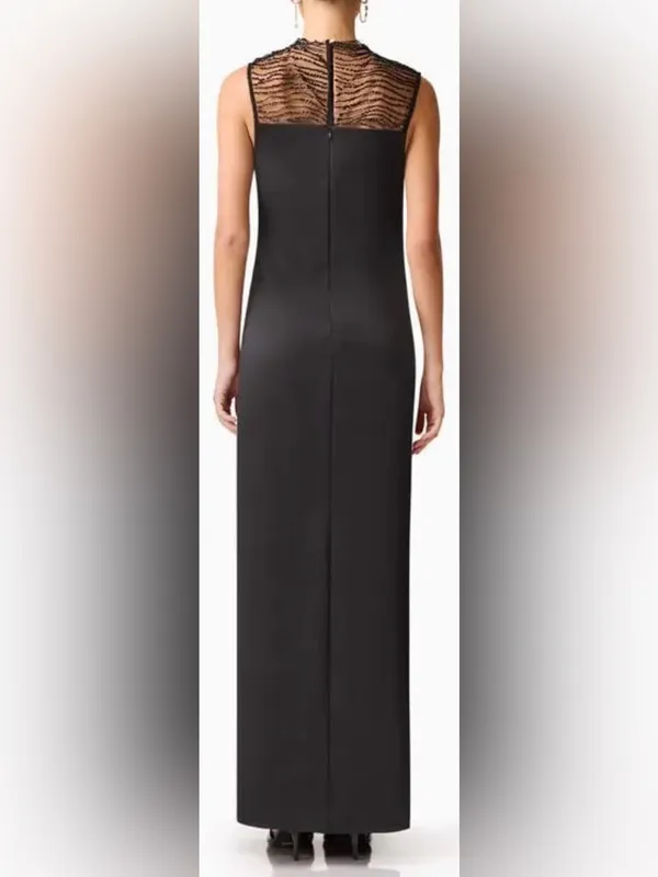 NEW ELLIATT Margot Beaded Black Sleeveless Gown Sz XS - Image 2