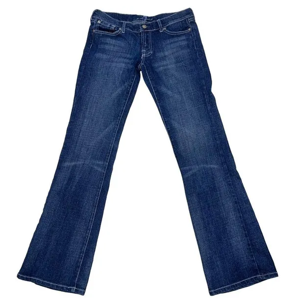 7 For All Mankind Embroidered Skeleton Spider Bootcut Jeans - Image 2