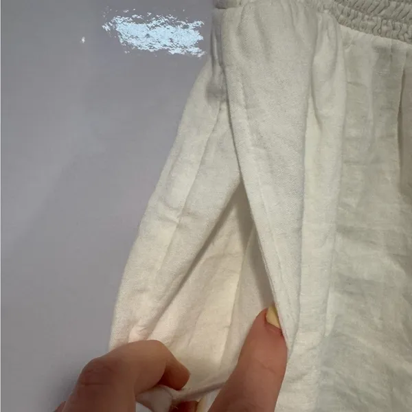 Aerie white Cream pool to party‎ Elastic-Waist linen Summer Shorts - Image 2