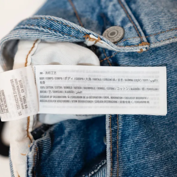 Abercrombie & Fitch Cotton Distressed Straight Leg Jean Denim Overalls Blue XS - Image 3