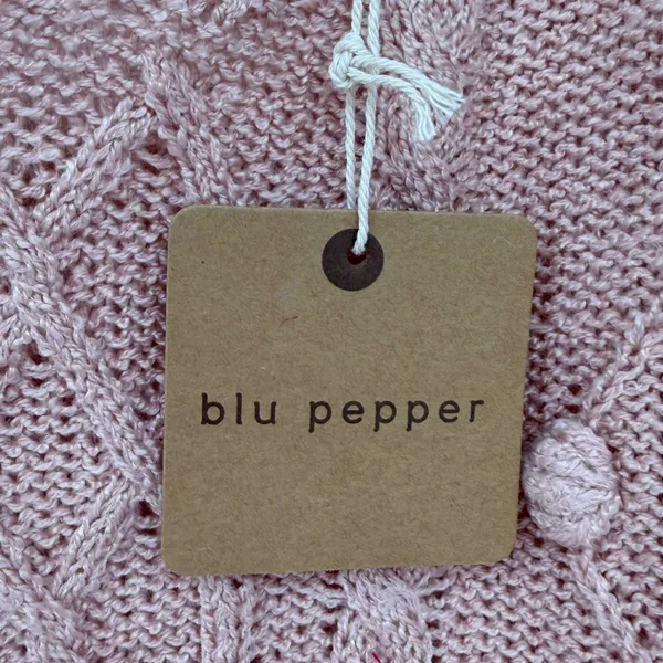 Blu‎ Pepper Cable Knit Pom Pom Tank Womens M Pale Pink Coquette Boho Feminine - Image 4