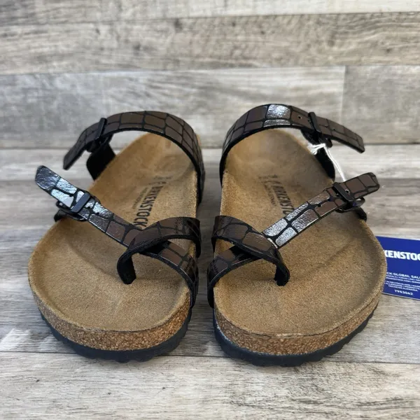 Birkenstock Mayari Microfiber Gator Gleam Copper Sandal Women Size 8 New - Image 6