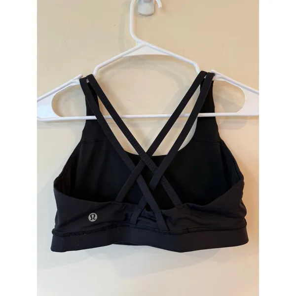 Lululemon Energy Sport Bra Womens 8 B-D Cups Black Breathable Yoga & Training - Image 2