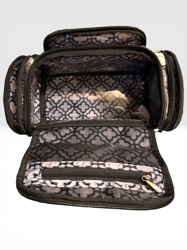 Lug Trolley Cosmetic Case Tropical Multi Palm Leaves Floral Makeup Bag - Image 5