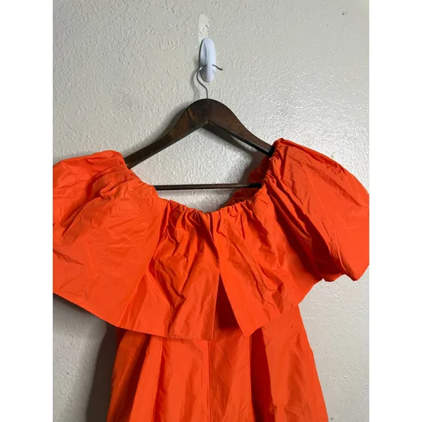 COS Voluminous Off-The-Shoulder Top in Bright Orange size 4 NWT - Image 5