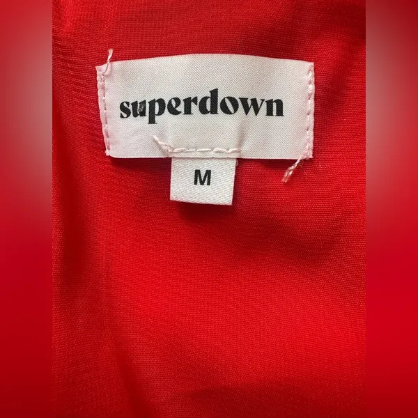 Super Down Revolve Dixie Backless Red Dress Size Medium 2048 - Image 5