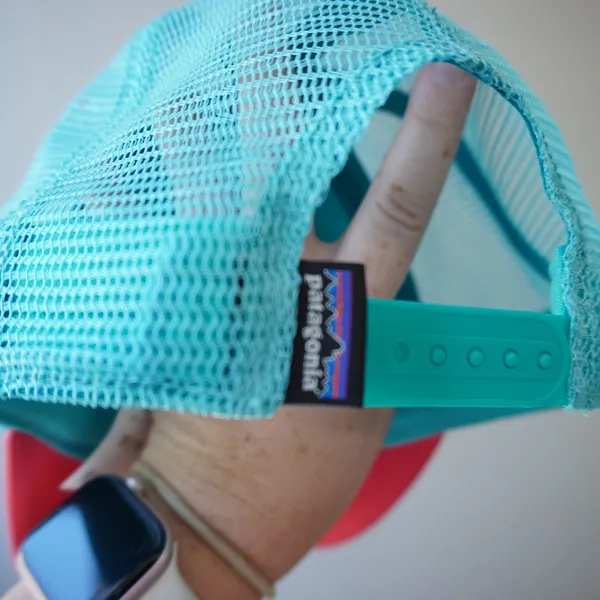 Patagonia OSFM Trucker Hat Unisex Purple Pink Excellent Flying Fish Snapback - Image 4