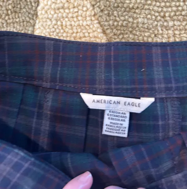 Outfitters Plaid Navy Green Pleated Skirt School Girl Skirt 6 - Image 3
