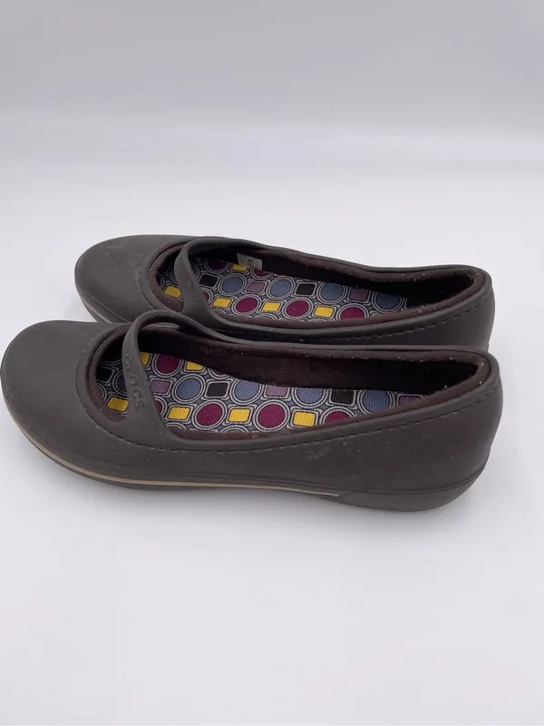 Crocs Crocband Winter Flats Mary Jane Shoes Women's Size 9 Brown Lined Y2K - Image 6