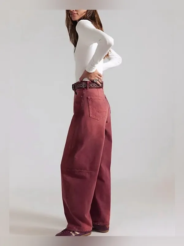 NWT Free People We The Free Bodie Arc Jeans - sangria pink red - 27 - Image 6
