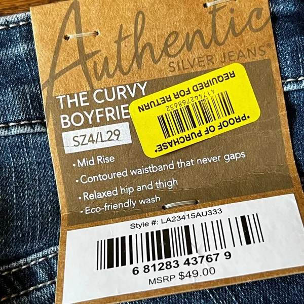 SILVER JEANS Authentic The Curvy Boyfriend Jean Size 4 NWT - Image 8