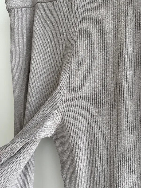 GAP Women’s Ribbed Stretch Waist Flared Pants, Taupe, Size Large - Image 15