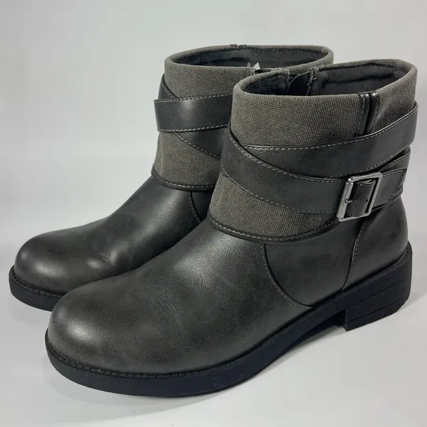 Rocket Dog Trepp Grand Orchard Cotton Ankle Boots Gray Buckle Straps Womens 9.5‎ - Image 3
