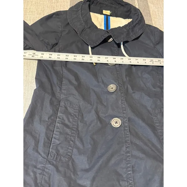 J Crew Navy Blue Cotton Waxed Look Utility Jacket Womens Size 6 - Image 3