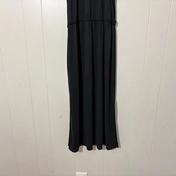 The Good Jane Black Sleeveless Midi Dress Size M High Neck Elastic Waist Minimal - Image 4