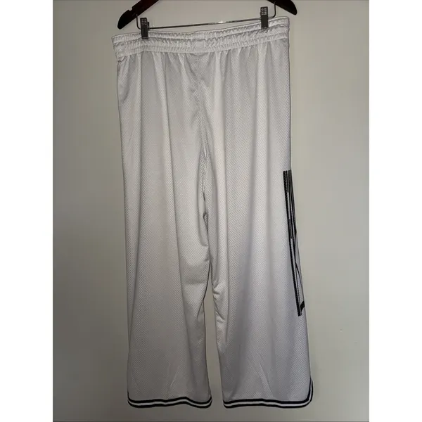 Womens L Nike Sportswear Basketball Jersey Pants Mesh White‎ Skater Y2K Wide Leg - Image 2