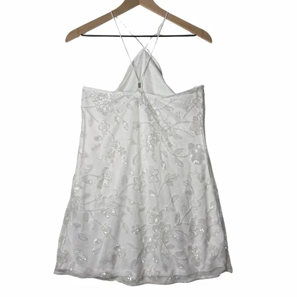 Peppermayo Rumi Beaded Mini Dress White Women's US Size 12 - Image 2