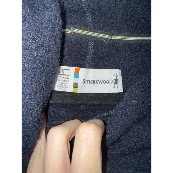 Smartwool Fleece Funnel Neck Pullover Women‎ XS Navy Blue Excellent Wool Blend - Image 3
