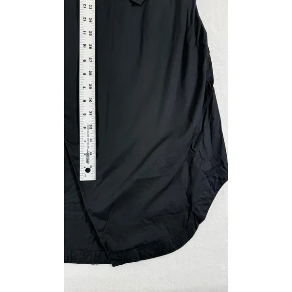 Acler Black Sleeveless Wrap Dress Button Detail‎ Asymmetrical Hem Size US 6 - Image 6