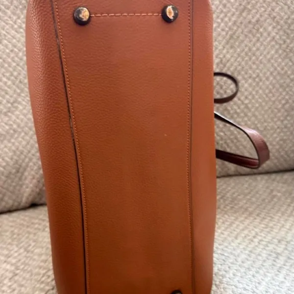 Coach Field Tote 30 Pebbled Leather Cognac Burgundy - Image 4