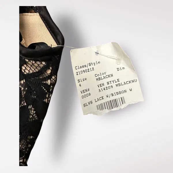 Betsy‎ and Adam Black Floral Lace NWT Cocktail Party Mini Dress Size 4 - Image 3