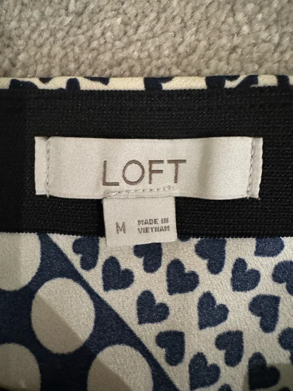 LOFT Black and White Polka Dot A-Line Skirt - Image 3