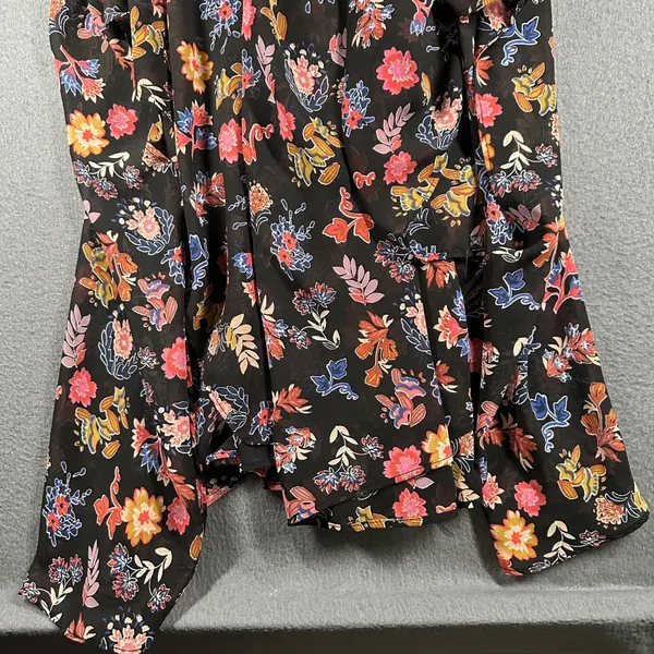 Anthro HD in Paris Maxi Dress‎ Womens US 4 Sheer Floral Chiffon Cottage Peasant - Image 14
