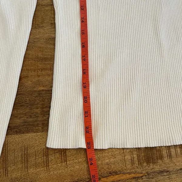 & Other‎ Stories Sweetheart Neckline Fitted Ribbed Knit Sweater M White - Image 9