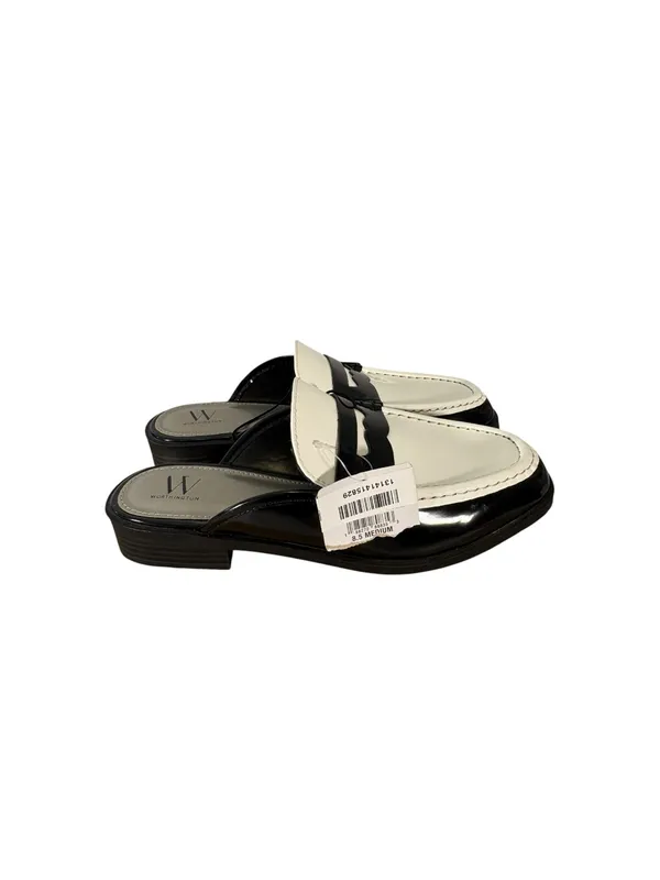 Worthington Destin Women’s 8.5 Loafer Mules Black White Patent Penny NWT - Image 2