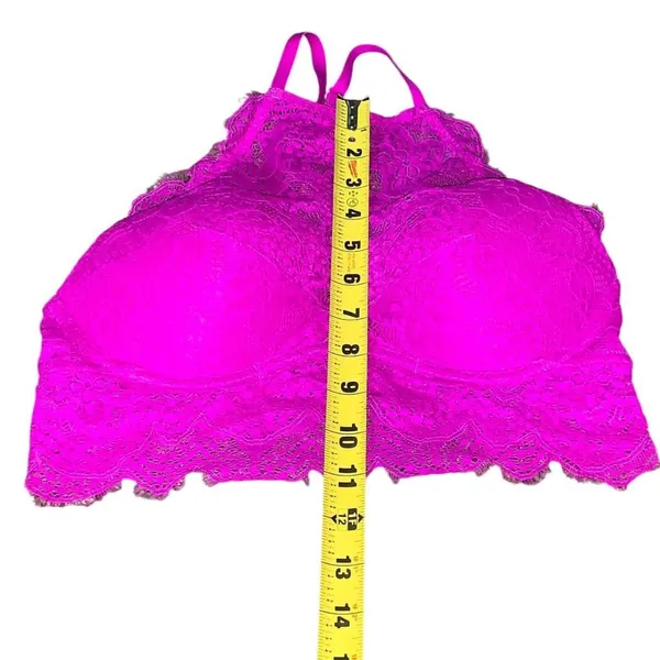 Victoria's Secret PINK Bralette Womens M Pink Lace Push-Up High-Neck Barbiecore - Image 5