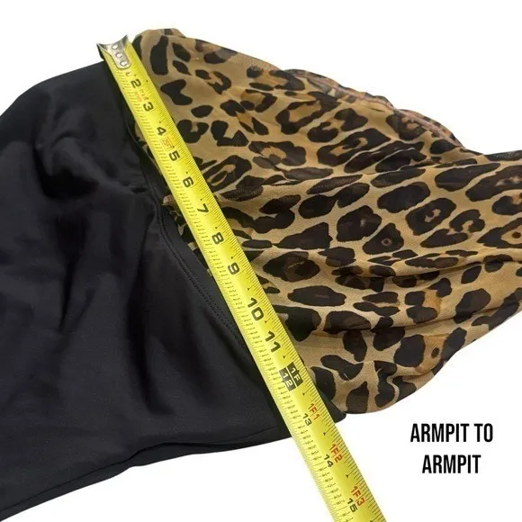 Lauren Ralph‎ Lauren Leopard Print Halter Swim Suit Dress One Piece Resort M - Image 9