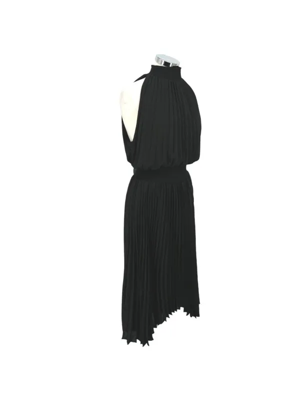 Halogen Pleated Sleeveless Cocktail Party Dress Black Size Large NWOT - Image 4