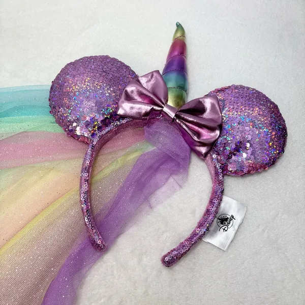 Disney Parks Minnie Unicorn‎ Sequined Ear Headband - Image 2