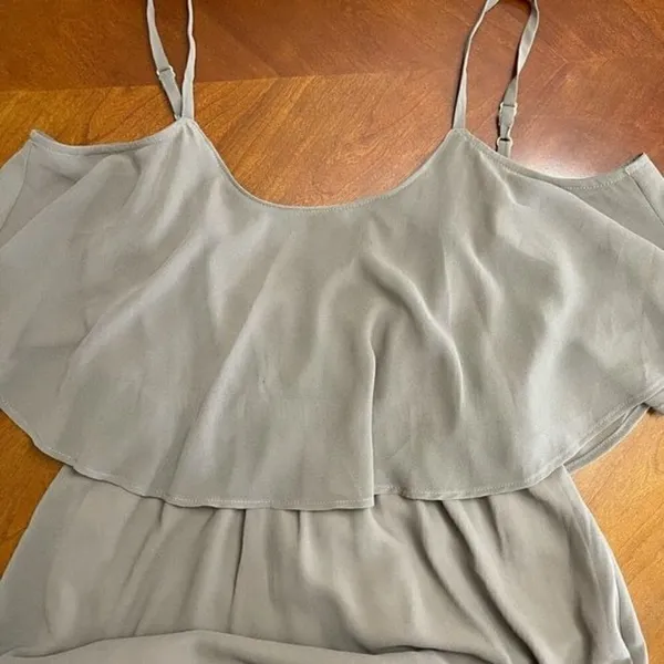 SMYM Caitlin Ruffle Maxi Dress in Dune Chiffon - Image 4