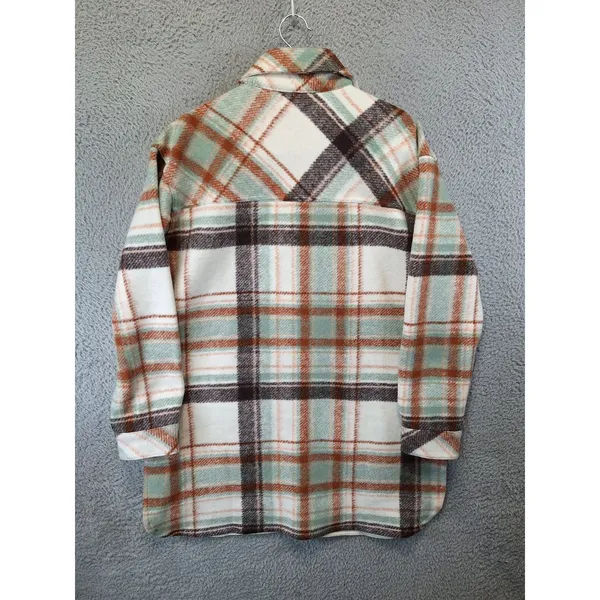 Maurices Mixer Shacket Womens S Multicolor Plaid Flannel Flap Pockets Button‎ Up - Image 5