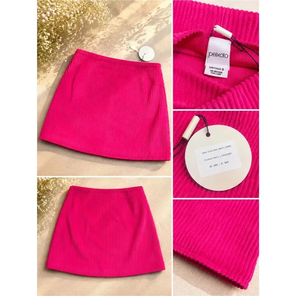 Peixoto Cria Cord Mini Skirt - Hot Pink - Image 2