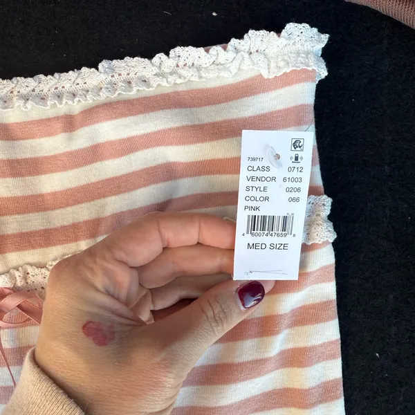 Edikted Lexi Ribbed blush and white Tube Top‎ - Image 4