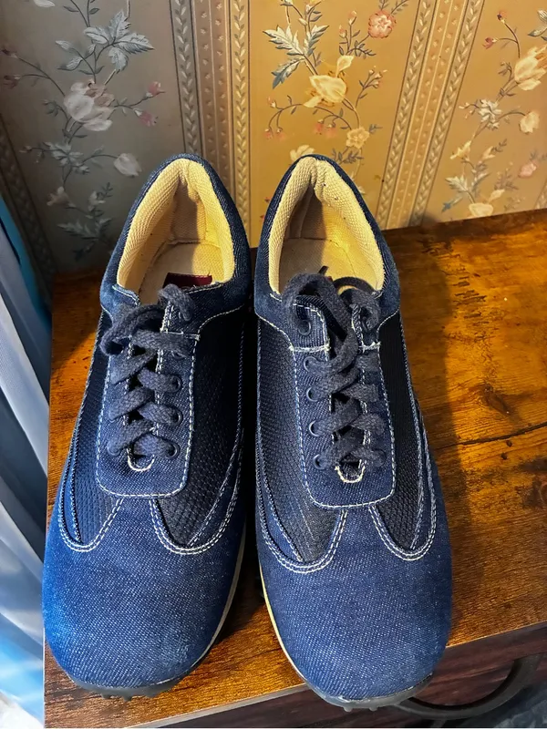 Woman Casual Denim Lace-Up Sneakers in Navy - Image 6