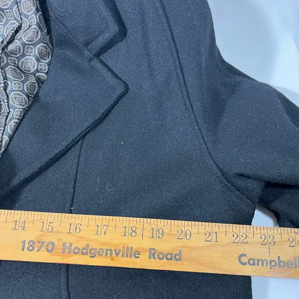VTG‎ JOFELD BY FORSTMANN WOOL BLEND WOMEN LONG COAT 80-90s CLASSIC SZ 12 BLACK - Image 12