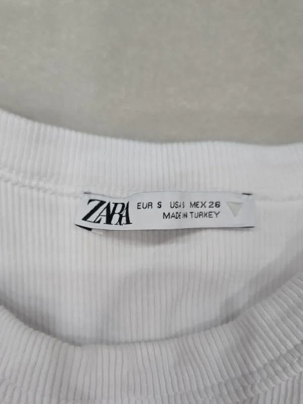 Zara White Ribbed Tank Top Size S - Image 5