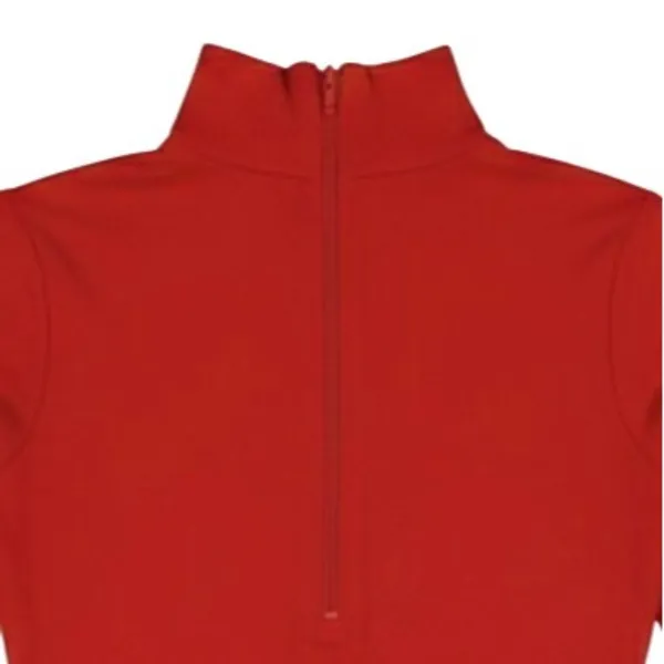Body Wrappers Adult S Red Turtleneck Leotard Cheer Snap Crotch Zip Back - Image 5