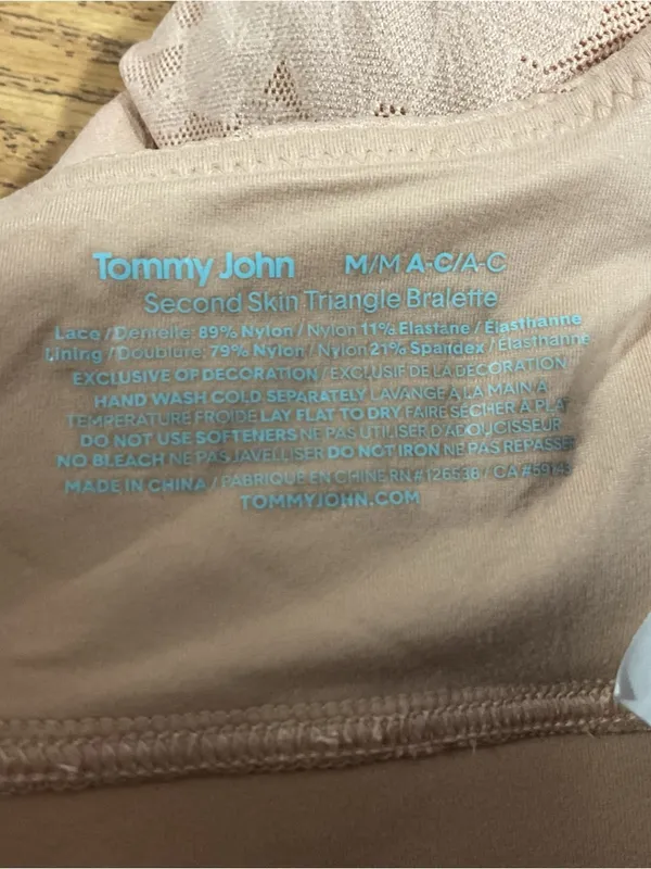Tommy John Second Skin Comfort Lace Triangle Bralette Womens Size M A-C - Image 5