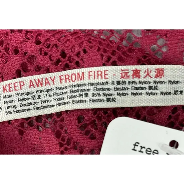 Free People Intimately Bandeau Bra Lacey Looks Burgundy Small Strapless New Red - Image 6