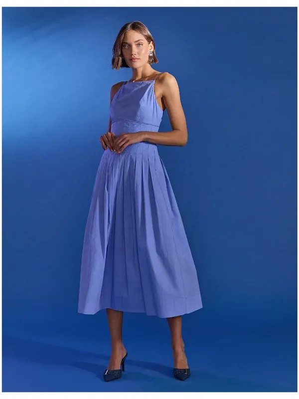 MINKPINK Avalon Square Neck Midi Dress in Jacaranda Blue Medium New Womens - Image 10