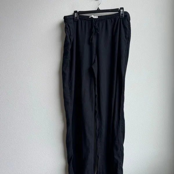 Abercrombie & Fitch Linen Blend Wide Leg Pull On Trouser Pants Size Large LONG - Image 2